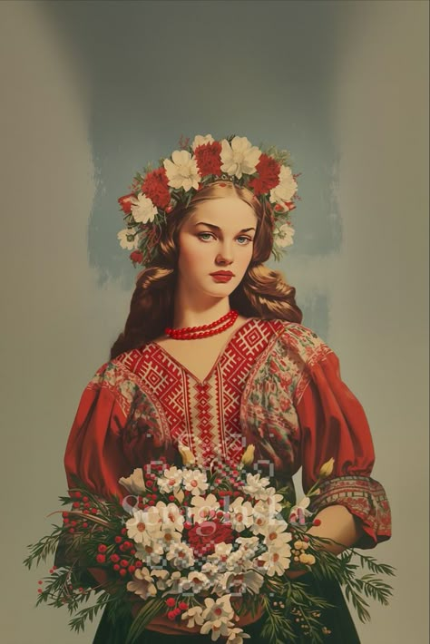 Slavic Folklore Aesthetic, Slavic Flowers, Slavic Girl Aesthetic, Slavic Folk Art, Slavic Core, Slavic Beauty, Slavic Art, Slavic Aesthetic, Slavic Girl