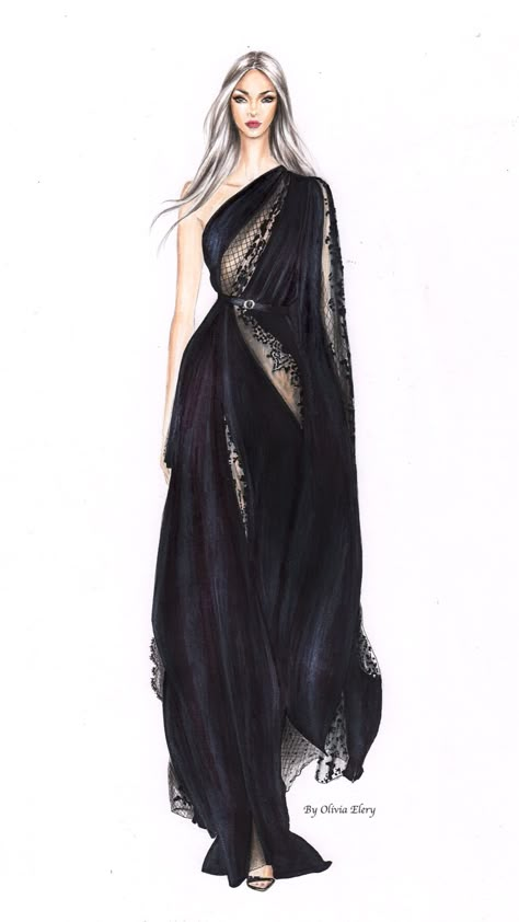 Elie Saab 2019 - fashion illustration by Olivia Elery  IG @olivia_elery Digital Fashion Illustration Sketches, Couture Fashion Illustration, Fashion Illustration Digital, Digital Fashion Illustration, Fashion Illustration Tutorial, Fashion Figure Drawing, Illustration Tutorial, Dress Design Drawing, Fashion Illustration Sketches Dresses