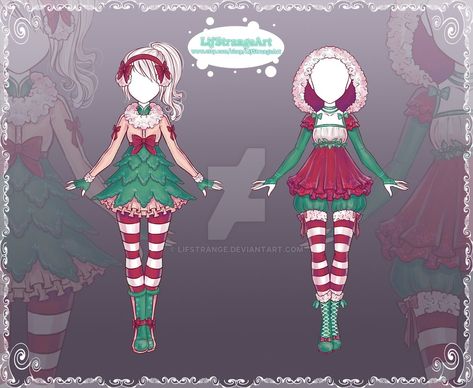 [Close] Adoptable Outfit Auction 142-143 by LifStrange on @DeviantArt Outfit Auction, Adoptable Outfit, Draw Your Character, Dark Costumes, Vestidos Anime, Cute Christmas Outfits, Art Outfits, Winter Fairy, Dress Drawing