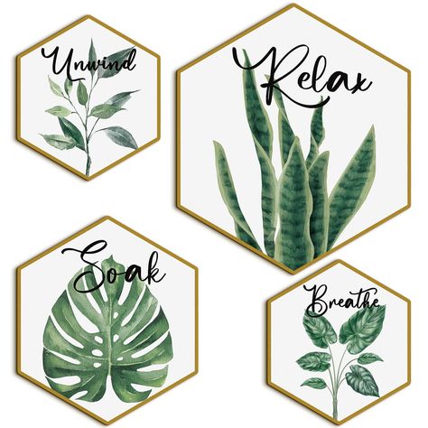 Natural Bathroom Decor Ideas, Bathroom Wall Decor Ideas Farmhouse, Boho Bathroom Wall Decor Ideas, Gold And Green Room Decor, Hawaiian Theme Bathroom, Mountain Bathroom Decor, Sage Green Bathroom Decor Ideas, Succulent Bathroom Theme, Green And Gold Bathroom Decor