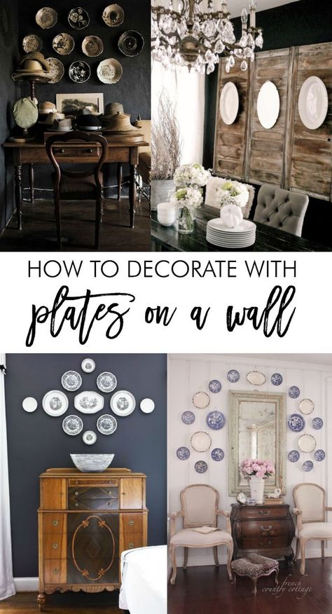 How to decorate with plates on a wall. Great tips on how to arrange and hang plates. Beautiful dish wall inspiration Hang Plates On Wall, Plates On A Wall, Plates On Walls, Hang Plates, Plate Wall Display, Decorating With Plates, Plate Walls, Plates On The Wall, Plate Wall Decor