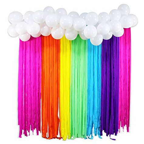 Rainbow Party Backdrop, Backdrop With Balloon Garland, Rainbow Birthday Decorations, Rainbow Balloon Arch, Unicorn Birthday Decorations, Rainbow Themed Birthday Party, Rainbow Backdrop, Movie Birthday Party, Rainbow Unicorn Party