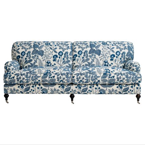 Emaline Embroidery - Blue Fabrics | Schumacher Schumacher Indian Arbre, Blue Fabric Pattern, Floral Sofa, Silk Velvet Fabric, Schumacher Fabric, Cyan Blue, Lavender Blue, Stripe Silk, Cole And Son