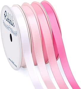 Ribbli Pink Satin Ribbon 3/8 Inch x 4 Rolls Total 40 Yards- White/Light Pink/Pink/Hot Pink Ribbon for Gift Wrapping Craft Wedding Decoration Hot Pink Ribbon, Ribbon For Gift Wrapping, Printer Ribbons, Ribbon For Gift, Ribbon Roll, Pink Towels, Etsy Promotion, Ribbon Wrap, Wedding Wraps