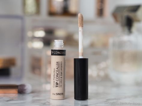 The Saem Cover Perfection Tip Concealer - Mateja's Beauty Blog The Saem Cover Perfection, Olive Young, Care Skin, Makeup Hair, Eye Makeup Tutorial, Beauty Blog, Taper Candle, Concealer, Makeup Tutorial