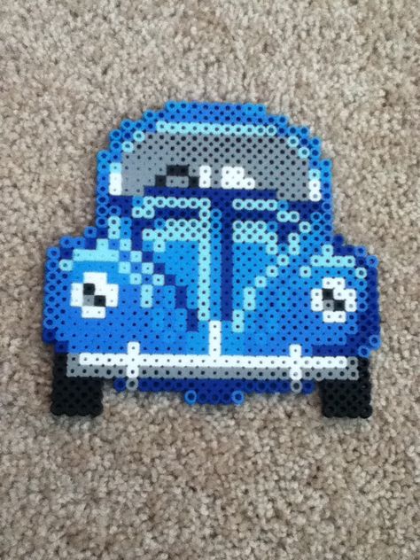 Perler bead Volkswagen Beetle. Really Complicated! Car Perler Bead Pattern, Babysitting Crafts, Hamma Beads Ideas, Hama Beads Design, Perler Crafts, Diy Perler Bead Crafts, Perler Bead Templates, Learn Crafts, Beaded Jewlery