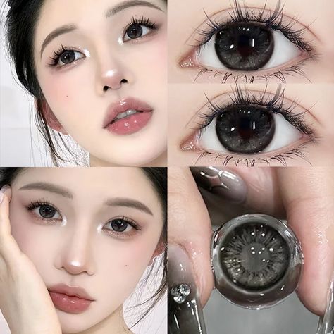 Smart Fog Black 14.5mm Contact Lenses(6months wear) All Black Eyes Contacts, Gray Contact Lenses Makeup, Korean Contact Lenses, Black Contacts, Asian Contact Lens, Black Contact Lenses Full Eye, Black Contact Lenses, Boho Chic Bedding, Chic Bedding Sets