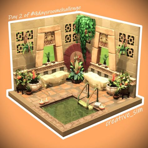 Sims Brick House, Mexican House Interior, Salvador House, Brick Pool, Sims4 Build, Sims Rooms, Sims Inspiration, Sims Builds, Build Inspiration