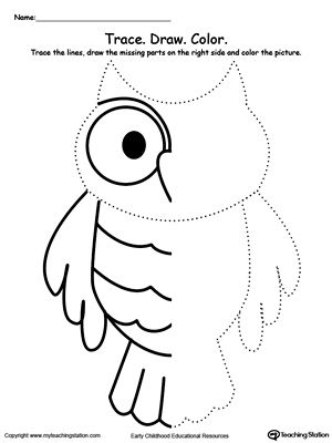 *FREE* Trace And Draw Missing Lines To Make An Owl. Practice pre-writing, patterns, fine motor skills and thinking skills with this tracing and drawing lines printable worksheet. Your child will need to identify the patterns to complete the other side. Owl Babies, Preschool Pictures, Childhood Art, Pre Writing Activities, Writing Lines, Art Worksheets, Drawing Activities, Preschool Letters, Kindergarten Art