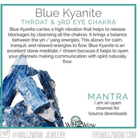 Blue Kyanite Throat and 3rd eye chakra Kyanite Crystal Meaning, Kyanite Properties, Kyanite Meaning, Witch Stones, Blue Kyanite Jewelry, Crystal Magick, 3rd Eye Chakra, Crystal Seashells, Crystal Healing Chart