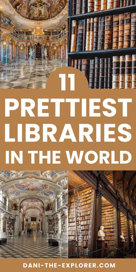 Love libraries? Discover the most beautiful libraries in the world with this guide to stunning architecture and breathtaking interiors. — worlds most beautiful libraries | beautiful libraries of the world | unique libraries around the world Libraries In Ireland, World Libraries, Nyc Library Aesthetic, London Library Aesthetic, Cool Libraries, Narnia Library, Library Italy, European Libraries, Edinburgh Library