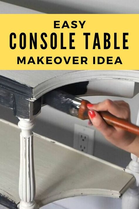 Console Table Makeover Entryway, Console Table Makeover Before After, Hall Table Makeover, Before And After Room Makeover, Console Table Makeover, Diy Table Makeover, Funky Diy, Table Flip, Diy Console