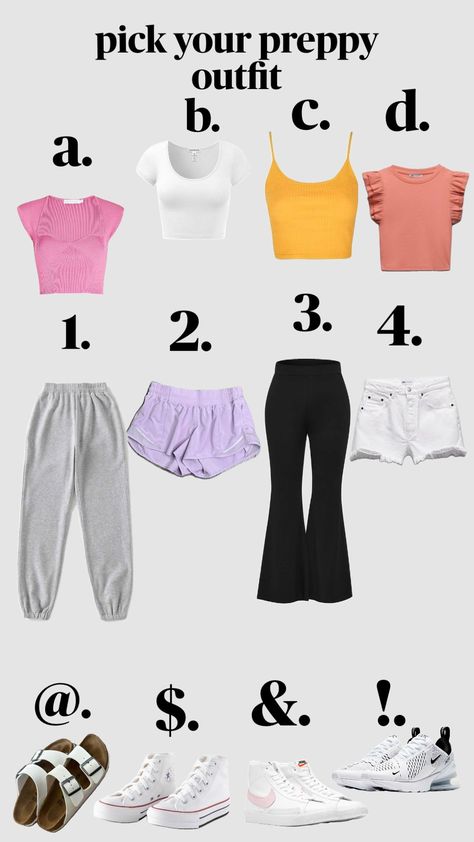 #preppy#outfits#pickyourfit#outfitinspo #nature #cutie#summer#sweatpants Tuesday Outfit School, Summer Sweatpants, Shuffles Preppy, Outfit Preppy, Road Trip Packing List, Sweatpants Outfit, Cute Preppy Outfits, Cute Everyday Outfits, Preppy Outfits