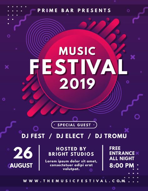 Purple and Red Music Festival Poster Design Template | PosterMyWall Music Festival Poster Design, Rock Frame, Band Flyer, Art Festival Poster, Festival Poster Design, Mind Map Design, Poster Template Design, Festival Music, Festival Flyer