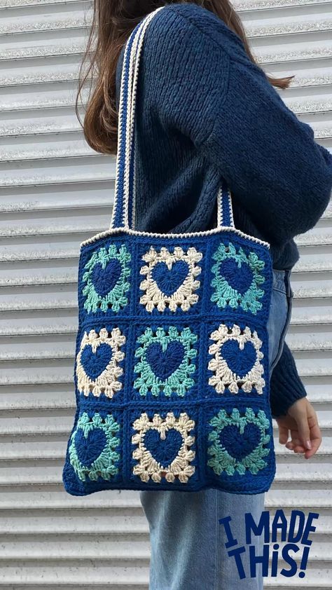 Heart Crochet Bag - Etsy - Crochet Pattern - Handmade Gift - Valentine’s Day Gift #CrochetBag #CrochetBagPattern #CrochetBagTutorials Heart Crochet Bag, Knitting Tote Bag Pattern, Crochet Heart Bag, Boho Crochet Patterns, Heart Crochet, Granny Square Crochet Patterns Free, Plush Yarn, Crochet Cat Pattern, Womens Crochet Patterns