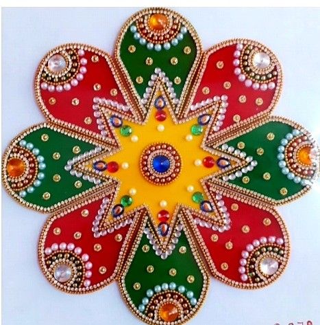 Cardboard Rangoli, Diy Rangoli, Designer Rangoli, Hanging Floral Decor, Unique Event Decor, Diwali Painting, Plywood Art, Pongal Rangoli, Kundan Rangoli