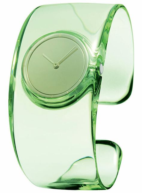 Light Green Watch, Tokujin Yoshioka, Green Watch, Objet Design, Dope Jewelry, Funky Jewelry, Jewelry Lookbook, Issey Miyake, Looks Vintage