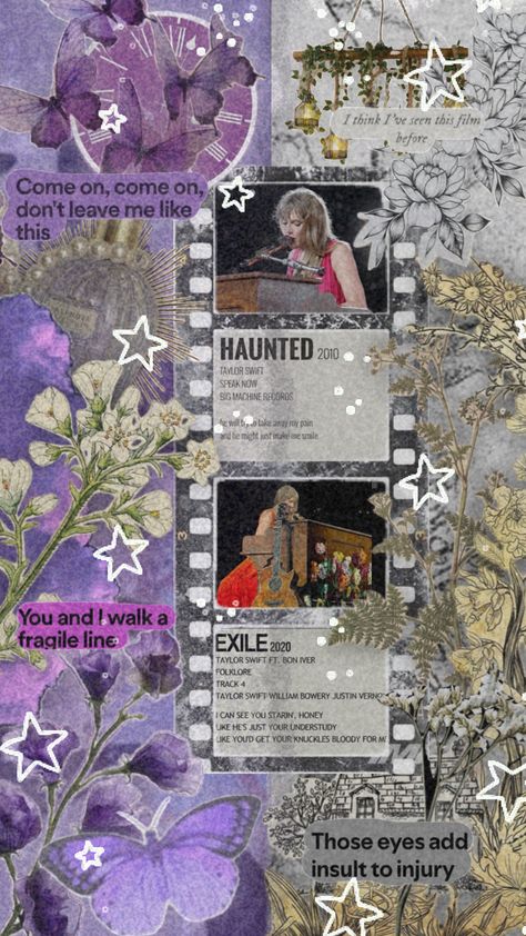 haunted x exile 💜🩶 for @lily_moon23 comp!! #hauntedxexile #hauntedts #exilets #ts #mashups #surprisesongs #taylorswift #aesthetic #foryou #fyp Taylor Swift Speak Now, Dont Leave Me, Bon Iver, Make Me Smile, You And I, Taylor Swift, Lily