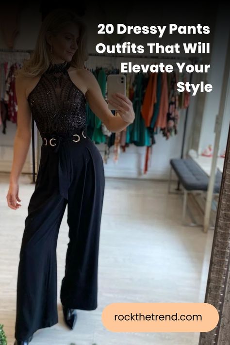 20 Dressy Pants Outfits That Will Elevate Your Style Wide Leg Pants Outfit Party, Formal Wide Leg Pants Outfit, Black Wide Leg Pants Outfit Dressy, Wide Leg Pants Outfit Dressy, Wide Leg Dress Pants Outfit, Black Wide Leg Pants Outfit, Pants Outfit Dressy, Dressy Pants Outfits, Wide Leg Trousers Outfit