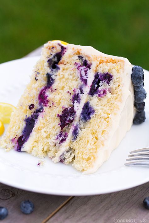 Lemon Blueberry Cake, Blueberry Cake Recipes, Blueberry Lemon Cake, Summer Cakes, Blueberry Cake, Blueberry Recipes, Cooking Classy, Think Food, Cake With Cream Cheese