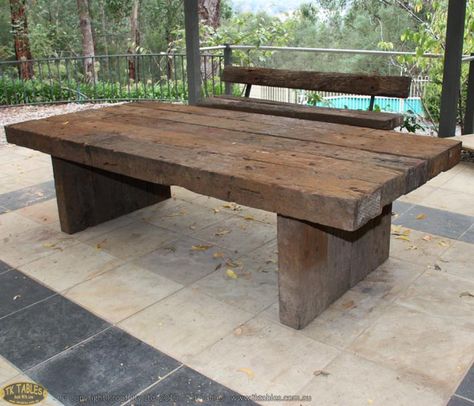 Sleeper Table, Timber Outdoor Furniture, Kings Table, Rustic Table Setting, Timber Table, Man Of The House, Timber Furniture, Farmhouse Dining Table, Rustic Table