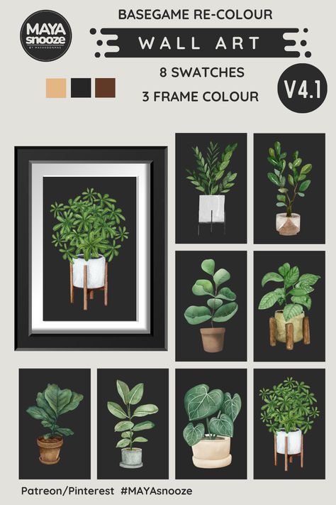 **Free Download on Patreon #MAYAsnooze Sims 4 Cc Decor Plants, Sims 4 Cc Decor Patreon Free, Sims 4 Cc Trees And Plants, Sims 4 Wall Art Cc Patreon, Wall Cc Sims 4, Ts4 Cc Patreon Furniture, Sims 4 Cc Wall Art, Sims 4 Plants Cc, Sims 4 Art Cc