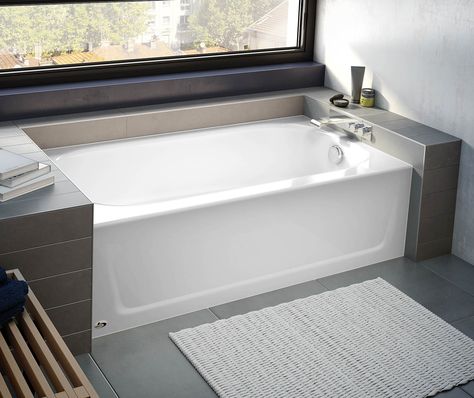 BootzCast 60 x 30 Porcelain Enamel Alcove Bathtub in White | Bath, Bootz en Amazon Bathroom Decor, Bathtub Remodel, Shower Installation, Cottage Bathroom, Bathtub Drain, Tub Doors, Soaking Bathtubs, Bath Ideas, Clawfoot Tub