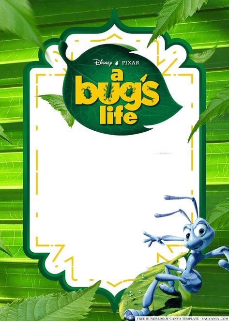 FREE Editable A Bug's Life Birthday Invitations Bugs Life Birthday Party, A Bugs Life, Paw Patrol Birthday Invitations, Disney Movie Night, Free Printable Invitations Templates, Bugs Life, Free Printable Invitations, Disney Invitations, Birthday Disney