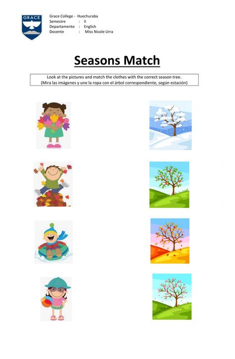 Seasons Matching Worksheet, 4 Season Activities For Preschool, 4 Seasons Activities Preschool, 4 Seasons Worksheets For Kids, Seasons Worksheets Preschool, Seasons Worksheets For Kids, Seasons Preschool, Seasons Worksheets, Test For Kids