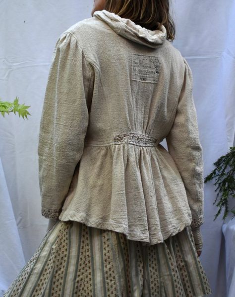 ORDER a CUSTOM JACKET in linen vintage linen damask cotton | Etsy Steampunk Victorian, Eco Clothing, Natural Clothing, Clothes Vintage, Victorian Vintage, Romantic Outfit, Magnolia Pearl, Custom Jacket, Dress Out