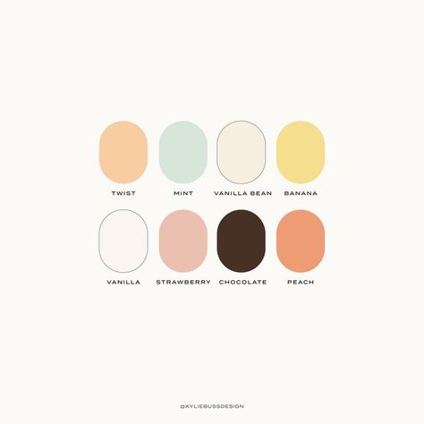 Ice Cream Colour, Cream Colour Palette, Summer Branding, Ice Cream Bike, Color Palette Summer, Palette Summer, Tasty Ice Cream, Retro Branding, Modern Brand Identity