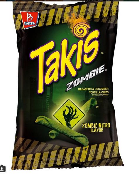 Takis Zombie Habenero & Cucumber Tortilla Chips Hot Snacks, Cucumber Rolls, American Snacks, Hot Chip, Snack Shop, Sleepover Food, Junk Food Snacks, Spicy Snacks, Spicy Recipes