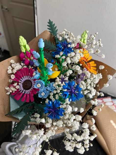 Lego Room Decor, Lego Wedding, Lego Flowers, Diy Bouquet Wrap, Lego Room, Cool Lego Creations, Wildflower Bouquet, Flower Therapy, Beautiful Bouquet Of Flowers