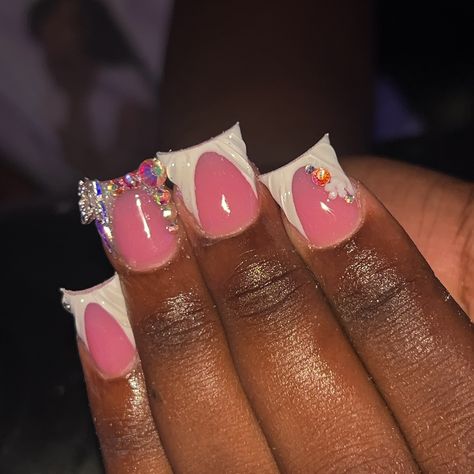 duck nails and my clients go together real bad! 🦆 💕 • • • •september books open please feel free to dm me regarding appointment inquiries🤍 • • • #nailtech #ducknails #nailshape #shortnails #demure #classynails #nailsnailsnails #nailart #nailsofinstagram #bookwithme #nailjunkie #blingnails #frenchtipnails #bmttxnailtech #bmttxnails #409nails #409nailtech #htxnailtech #htxnails #3dnailart Shirt Duck Nails, Short Duck Nails, September Books, Bad Nails, Books Open, Hard Nails, Duck Nails, Hot Pink Shorts, Classy Nails