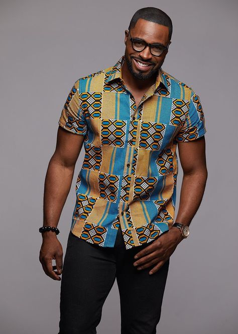 Men Ankara Styles Shirts, African Print Shirts For Men, Husband Outfits, African Shirts Designs, Chilanga Mulilo, Mens Kaftan, African Lifestyle, Modern African Clothing, Men Native