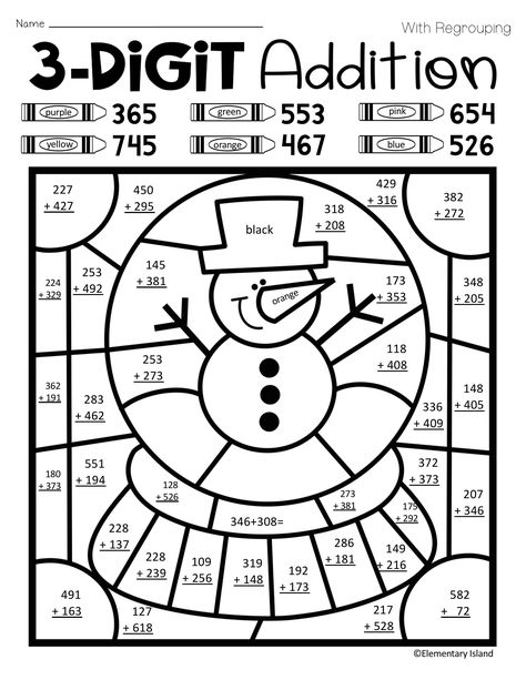 Winter Addition Subtraction Color By Number Addition Coloring Worksheet, Winter Math Worksheets, Holiday Math Worksheets, Coloring Worksheets For Kindergarten, Halloween Math Worksheets, Christmas Math Worksheets, Fun Math Worksheets, Math Coloring Worksheets, Math Pages