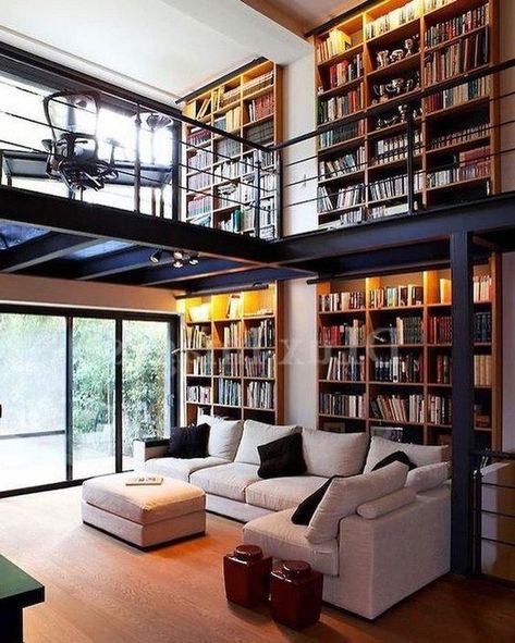 Home Library Rooms, Small Modern Living Room, Brown Living Room Decor, Modern Apartment Living Room, Modern Minimalist Living Room, Home Library Design, Brown Living Room, Loft Design, Decoration Inspiration