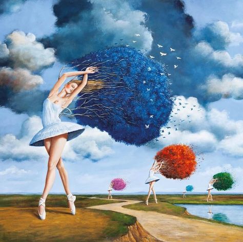 Surreal Painting Rafal Olbinski, Dance Artwork, Famous Artists Paintings, Ephemeral Art, Collections Photography, Surrealism Painting, Original Abstract Art, Art Uk, Buy Original Art