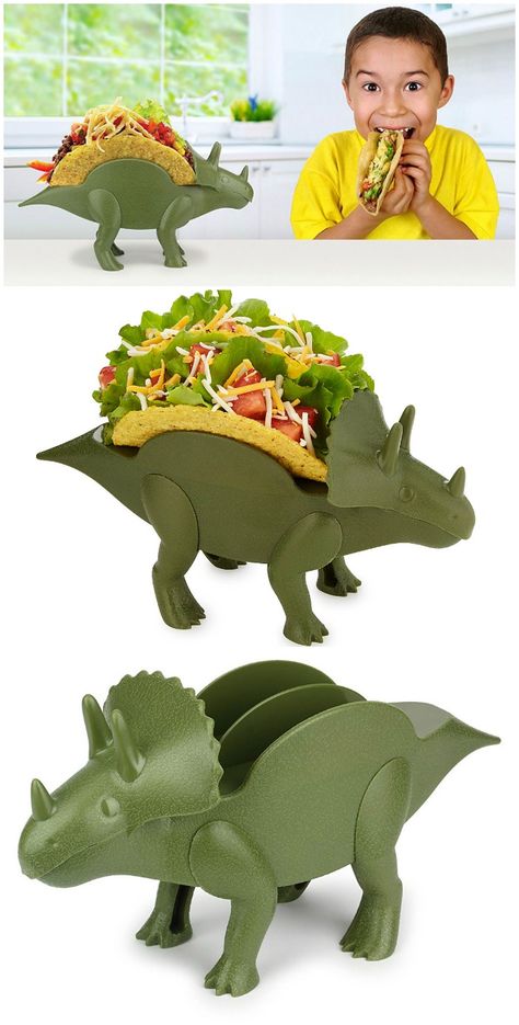 KidsFunwares TriceraTACO Taco Holder. #affiliate Disney Mobile, Hard Shell Tacos, Taco Holder, Taco Shell, Taco Holders, Snack Holders, Taco Stand, Taco Lover, Dinosaur Theme Party