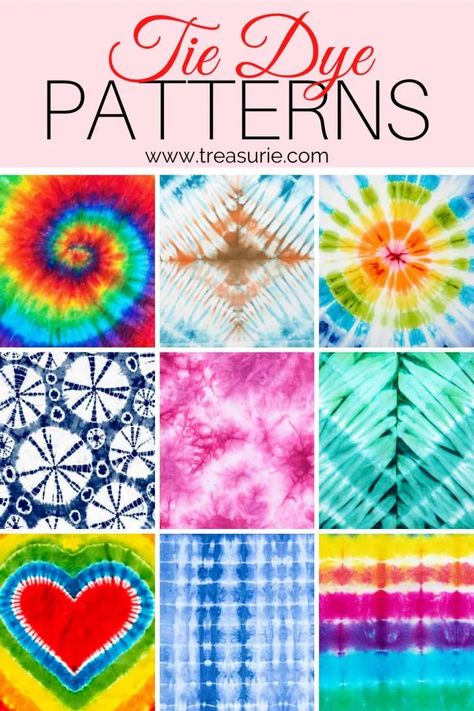 Tie Dye Patterns Diy Tutorials, Cool Tye Dye Patterns, Different Tie Dye Patterns, Unique Tie Dye Patterns, Tie Dye Patterns Tutorials, Tie Dye Techniques Pattern, Easy Diy Tie Dye, Cool Tie Dye Patterns, Tie Die Patterns