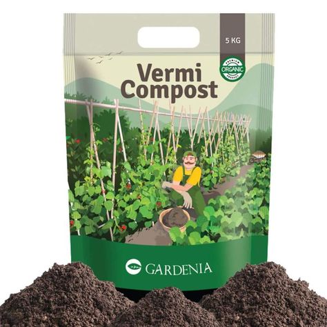 Vermicompost for Plants 5 Kg - Organic Fertilizer & Manure ⭐ Vermicompost is a nutrient rich organic supplement used in home gardening for healthy & fast growth of plants. ⭐It is 100% natural & organic with no mixing of any other substances. ⭐Improvises soil and aerates it through natural processes. ⭐Formulated to loosen heavy soils and enhance water retention. ⭐Fine Textured Moist Vermicompost. Contains beneficial soil organisms for soil enrichment Gardenia Fertilizer, Soil Enrichment, Organic Supplements, Organic Compost, Plant Nutrients, Water Enhancer, Home Garden Plants, Home Gardening, Soil Improvement