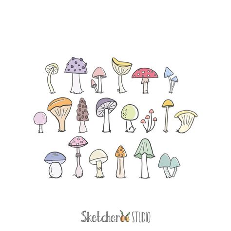 Houses Clipart, Mushrooms Forest, Mushroom Clipart, Watercolor Printable, Create Your Own Invitations, Doodle Drawings, Art Diy, Instant Download Etsy, Digital Image