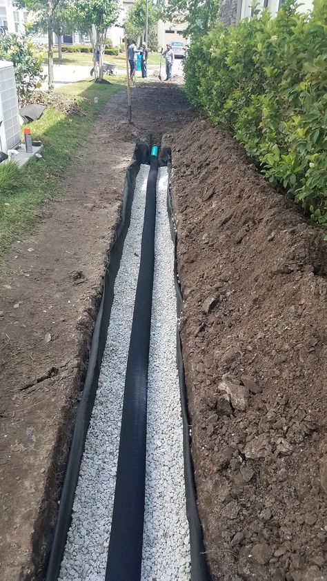 Yard Drainage System, Yard Drain, French Drains, Landscape Drainage, Backyard Drainage, Yard Drainage, Privacy Fence Designs, French Drain, Drainage Pipe