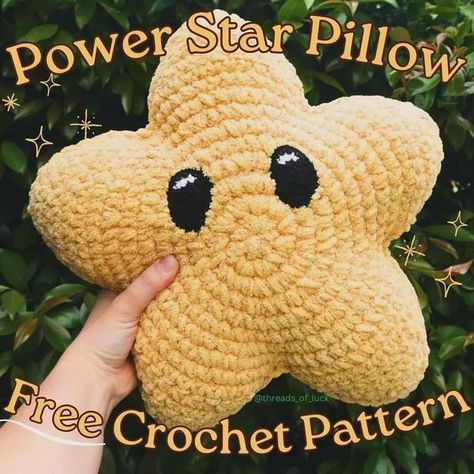 Free Crochet Patterns & Amigurumi | 🧶 𝐓𝐎 𝐂𝐎𝐍𝐓𝐈𝐍𝐔𝐄 𝐑𝐄𝐂𝐄𝐈𝐕𝐈𝐍𝐆  FREE PATTERNS 𝐓𝐘𝐏𝐄 "𝐘𝐄𝐒" | Facebook Star Pillow Pattern, Free Crochet Patterns Amigurumi, Star Pillow, Crochet Hack, Power Star, Crochet Stars, Crochet Amigurumi Free Patterns, Beginner Crochet Projects, Crochet Amigurumi Free