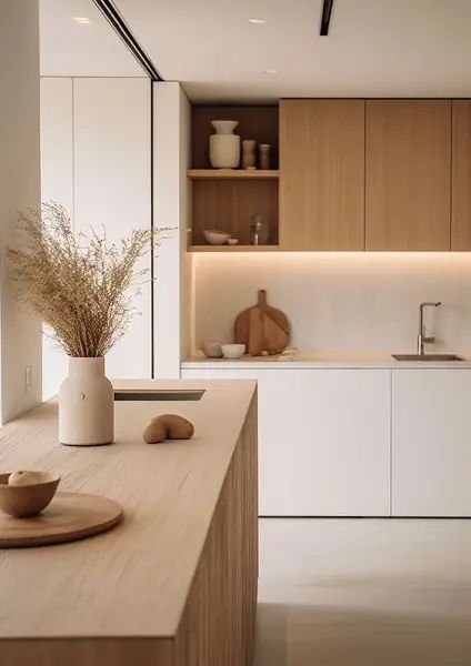 Les couleurs tendances en 2024 pour la cuisine Modern Contemporary Interior Design, Kitchen Pop, Minimal Kitchen Design, Contemporary Style Kitchen, Blue Kitchen Cabinets, Cabinetry Design, Contemporary Kitchen Design, Scandinavian Kitchen, Blue Kitchen