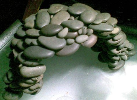 DIY Stone Axolotl Hide - petdiys.com Diy Bearded Dragon Enclosure, Bearded Dragon Terrarium Ideas, Diy Reptile, Bearded Dragon Diy, Axolotl Tank, Reptile Decor, Reptile Hide, Snake Tank, Turtle Habitat