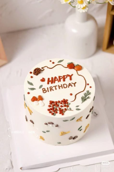 Boyfriend Birthday Cakes, Birthday Cake For Friend, Cake For Friend, Korean Style Cake, Postres Aesthetic, Simple Cake Decoration, Entremet Cake, Lunch Cake, Cake Korean