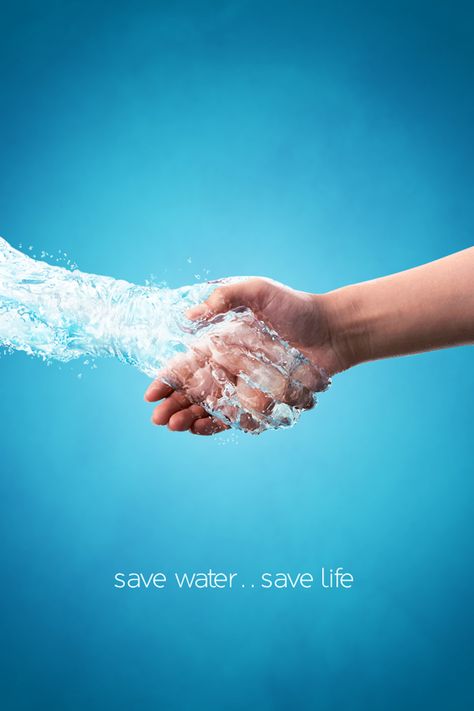 Save Water Save Life by Banan Shakarnah, via Behance Save Water Poster Creative Ideas, Save Water Images, Water Advertising, Save Earth Save Life, Save Water Save Life, Save Water Poster, Life Essay, Water Poster, 광고 디자인