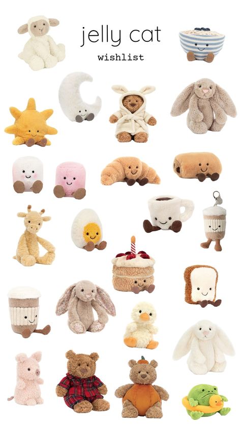 my jellycat wishlist if i had the money! 🩷🦢 #jellycat #wishlist #selfcareaesthetic #shopping #cute #fyp #fypshuffle #follow #tayloralisonswift Jelly Cat Aesthetic Wallpaper, Cheap Jelly Cats, Jellycat Plushies Aesthetic, Jellycat Gift Basket, Jelly Cat Stuffed Animals Aesthetic, Jellycat Flower, Jellycat Png, Jelly Cat Collection, Jellycats Cute