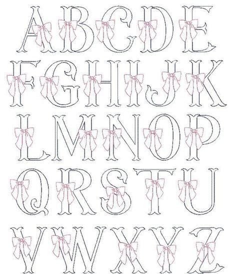 Vintage-inspired alphabet appliques for crafting and DIY projects featuring heirloom style motifs. Word Writing Design, Cute Writing Fonts Alphabet, Cute Fonts To Write In, Birthday Fonts Alphabet, Lettering Fonts Design Alphabet, I Design Letter, Embroidery Text Lettering, Embroidery Embellishments Ideas, Fancy Letters Alphabet Fonts Style